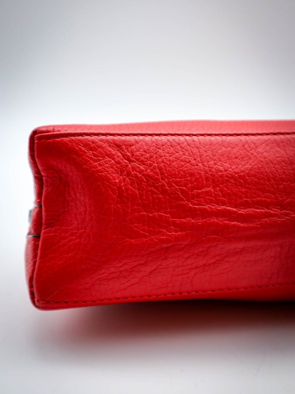 Ralph Lauren Leighton Make-up Cosmetics Bag Toiletries Case Pebbled Leather Red - Picture 8 of 11
